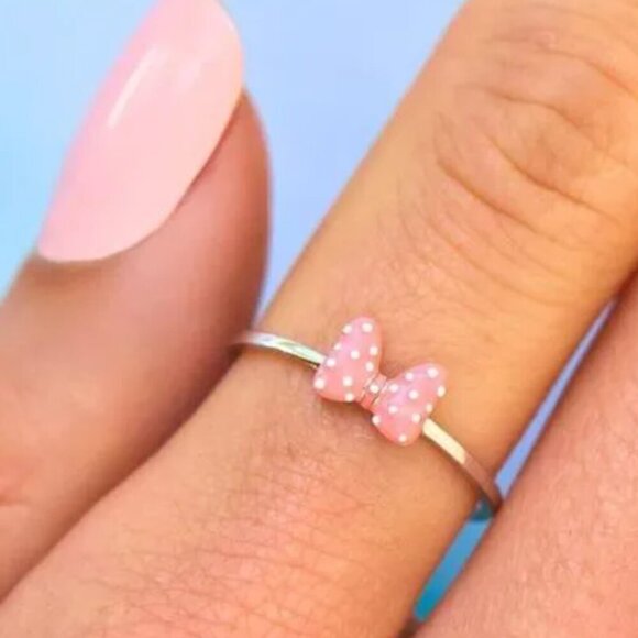 NWT Set of 2 Pura Vida Disney Minnie Mouse Rings Minnie Ears Minnie Bow Size 6 - Picture 11 of 15